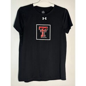 Under Armour Texas Tech Red Raiders HeatGear Shirt Womens Medium Black Athletic